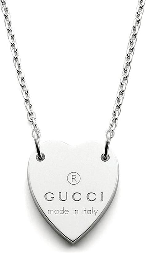 gucci heart silver necklace|Gucci heart bracelet with trademark.